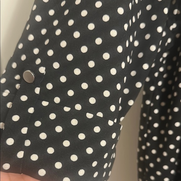 Cocomo Black and White Buttoned Mandarin Collar Blouse - Picture 5 of 8